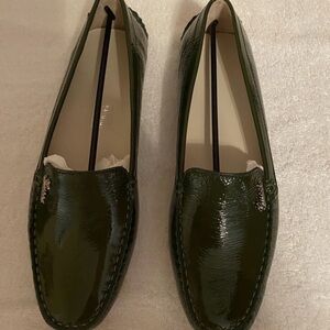 Gucci Jungle Green Vernice Naplack Shiny Loafer Flats.